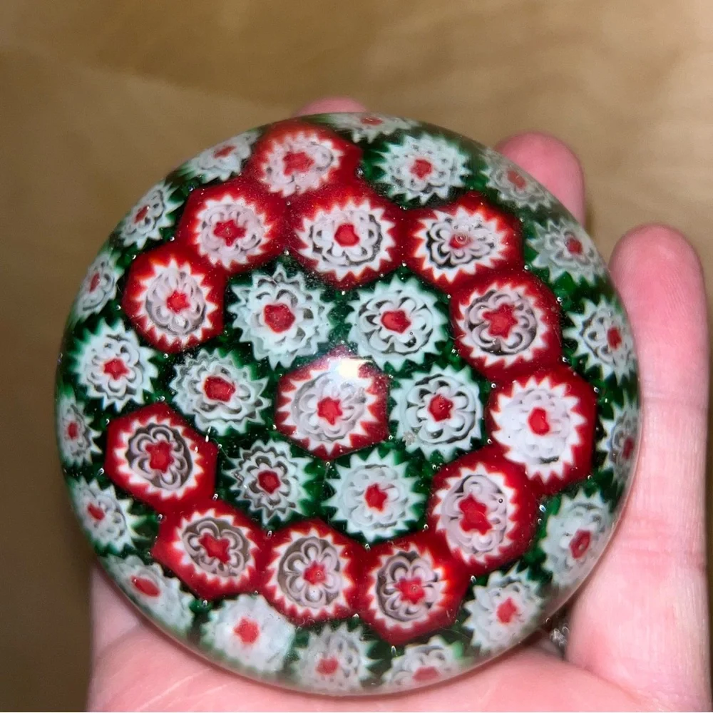 Vintage Murano Concentric Millefiori Paperweight - Picture 2 of 4